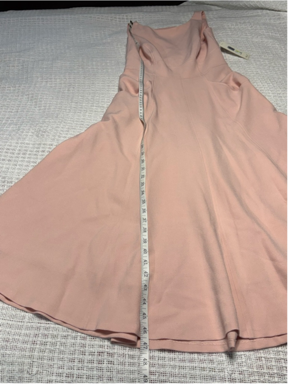 NWT Eliza J Blush Pink Textured Midi Dress | Size 4 Sleeveless Pocket A-Line - Picture 5 of 11